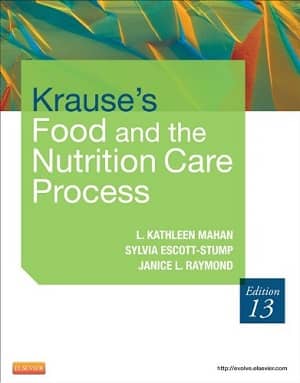 portada del libro krauses food the nutrition care process.